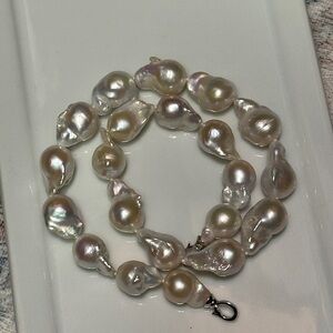 12-23mm White Baroque Freshwater Pearl Necklace
